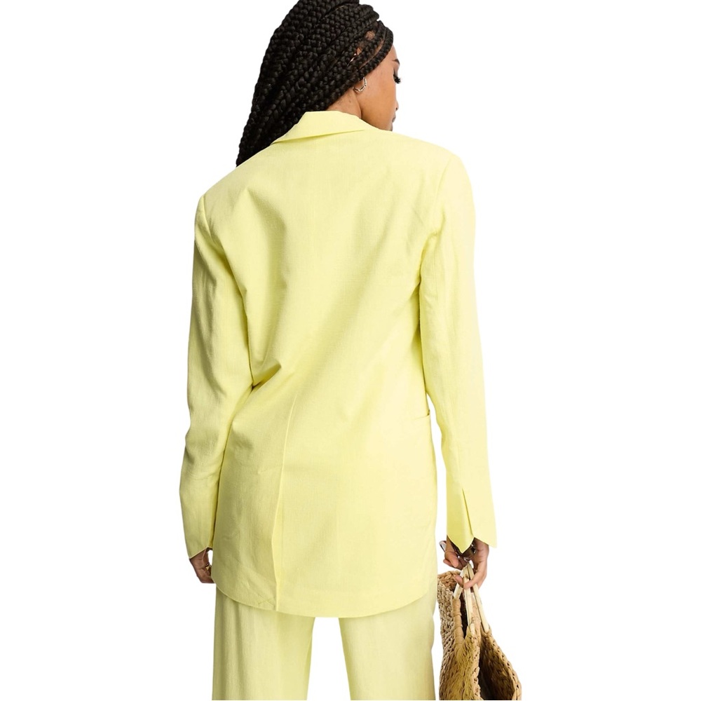NWT ASOS Design Tall Suit Blazer with Linen in Lemon size 8T (Fits likea US 12) - Picture 2 of 10